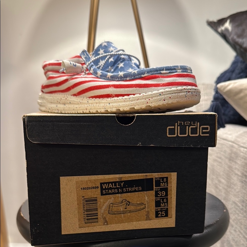 Hey Dude Kids Wally Stars & Stripes Shoes - Red, White, and Blue